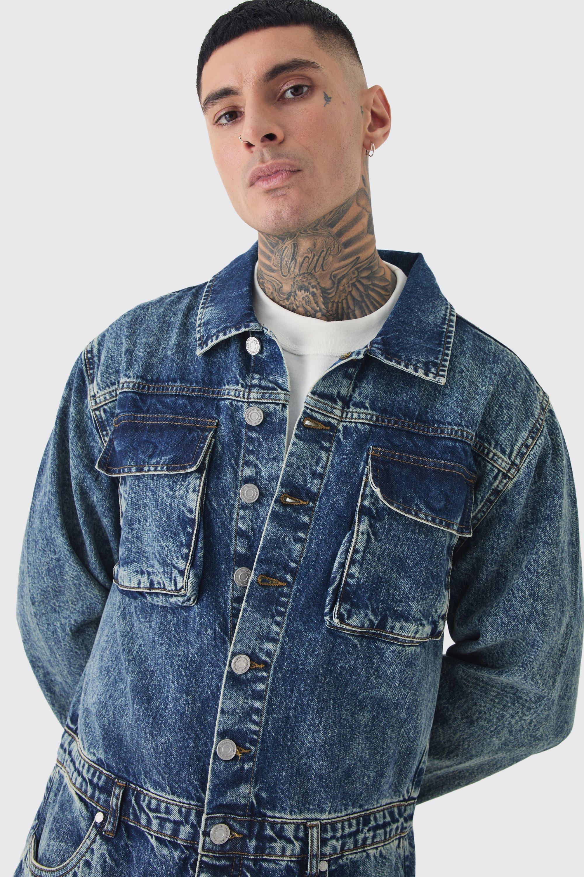 Tall denim boiler suit shop